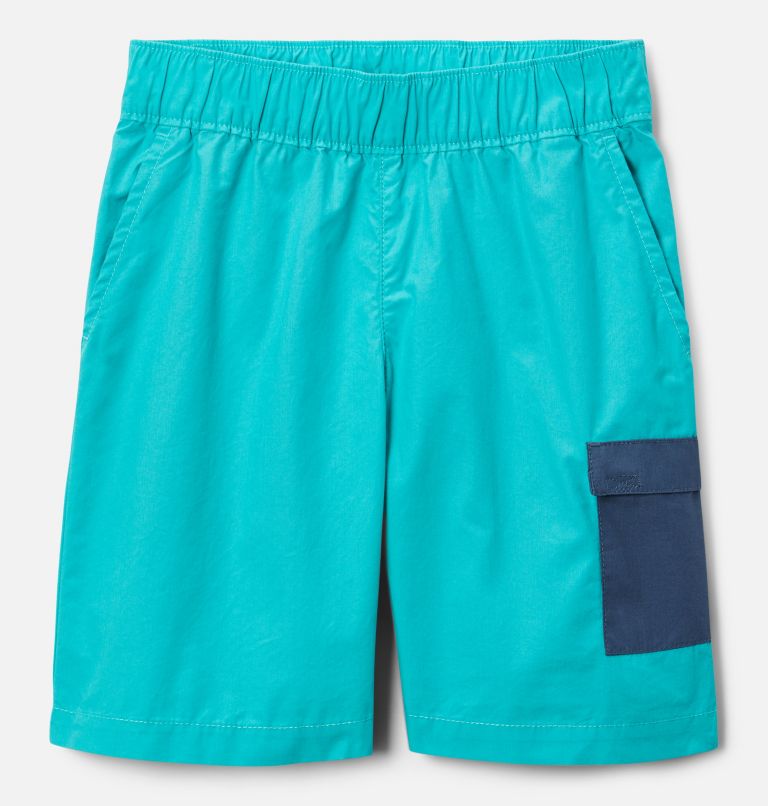 Boy's Washed Out Cargo Shorts, Color: Bright Aqua, Dark Mountain, image 1