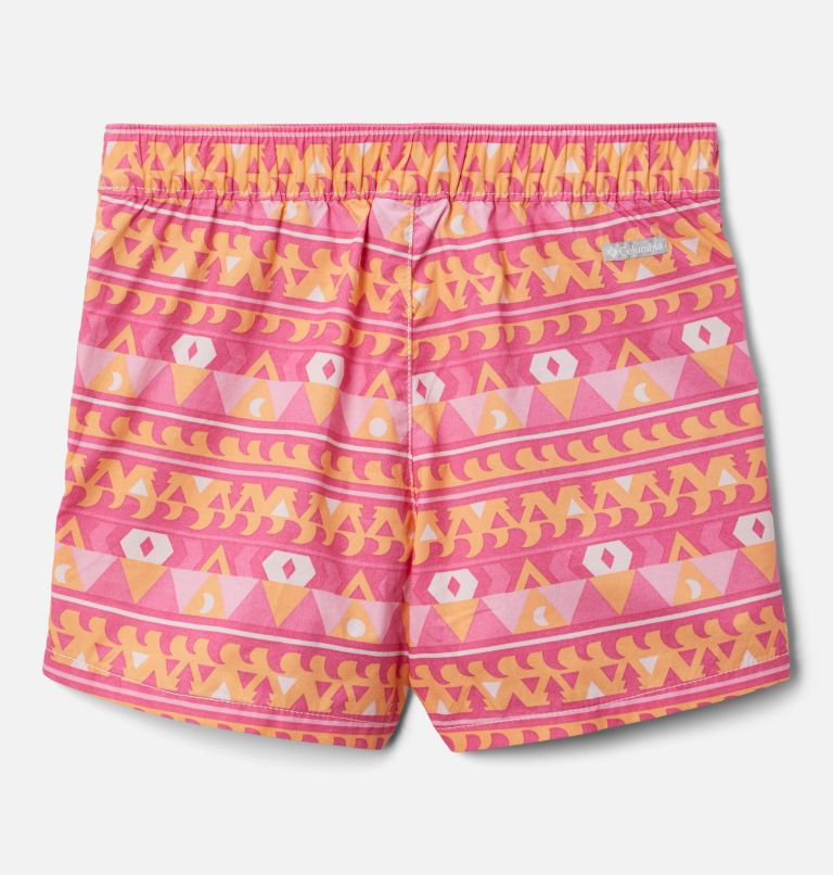 Thumbnail: Girls' Washed Out Printed Shorts, Color: Wild Rose Camp Blanket, image 2