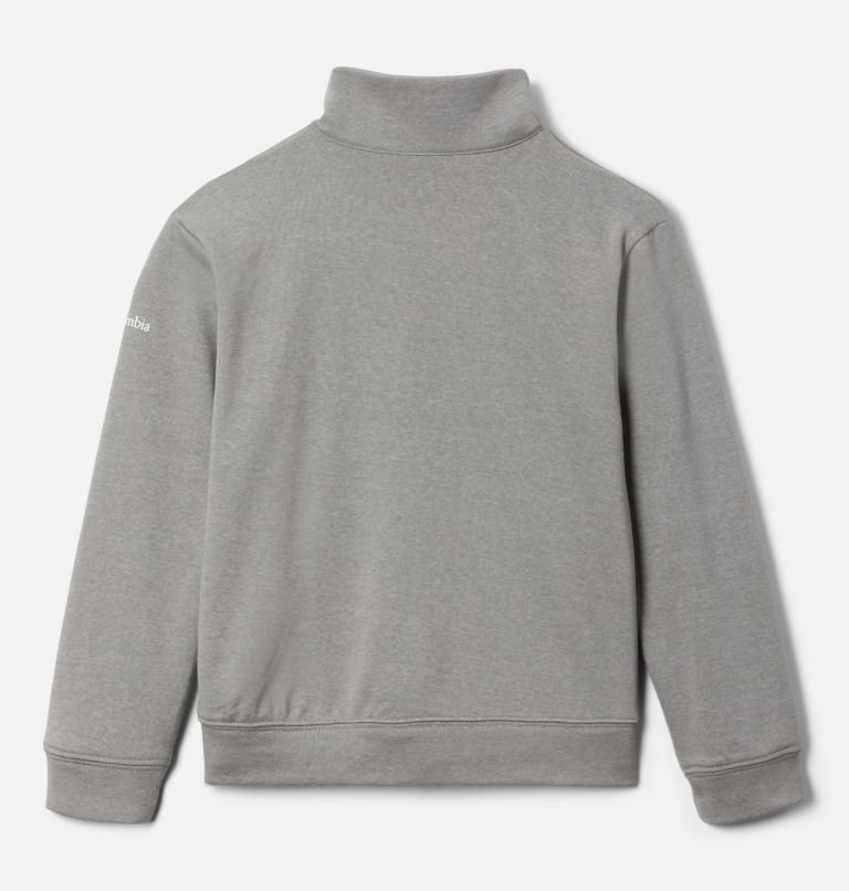 Thumbnail: Girls' Columbia Trek French Terry Half Zip Pullover, Color: Light Grey Heather, image 2