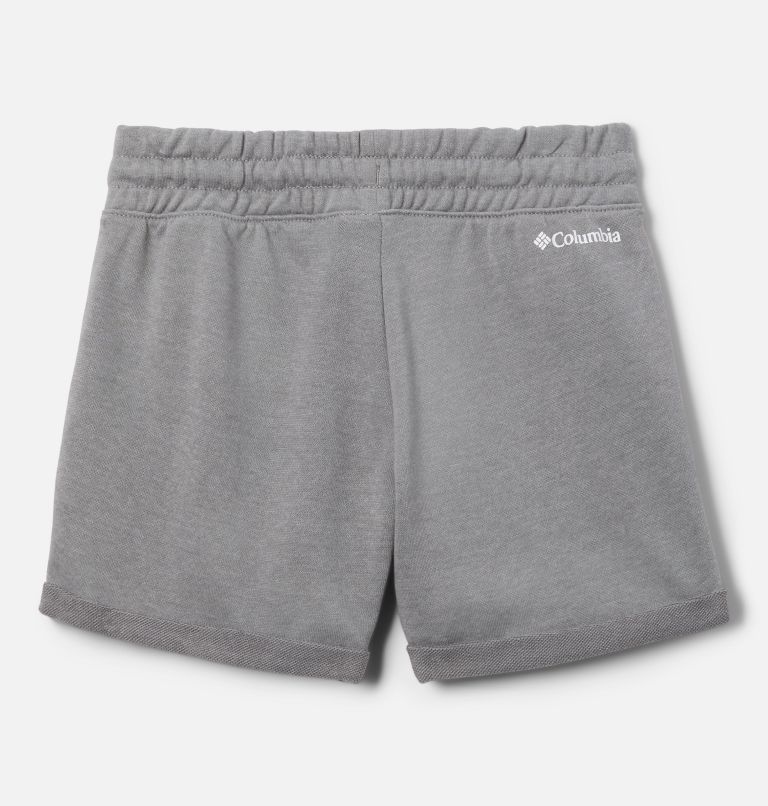 Thumbnail: Girls' Columbia Trek French Terry Shorts, Color: Light Grey Heather, image 2