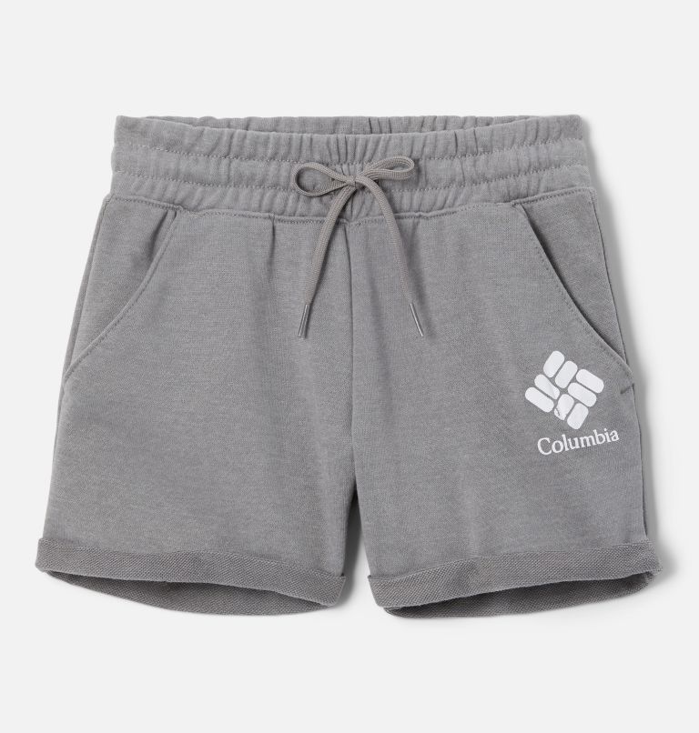 Thumbnail: Girls' Columbia Trek French Terry Shorts, Color: Light Grey Heather, image 1