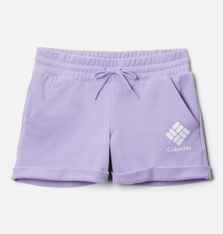 Girls' Columbia Trek French Terry Shorts, Color: Frosted Purple, image 1