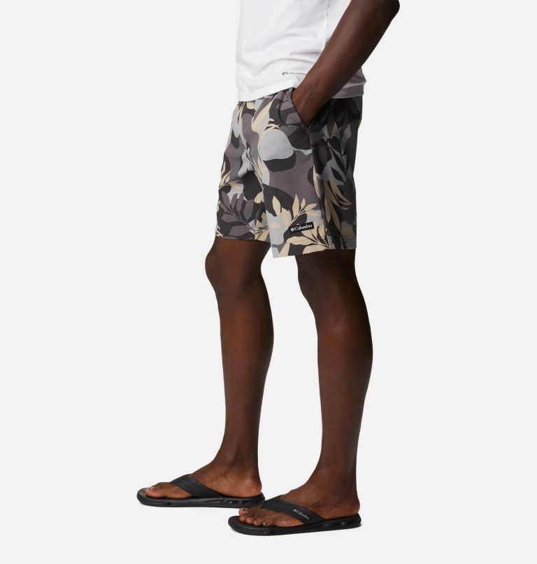 Thumbnail: Men's Summertide Stretch Printed Shorts, Color: City Grey Floriated, image 3