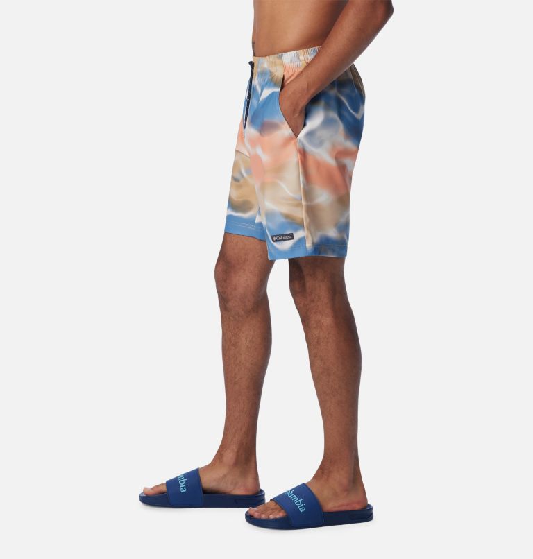 Men's Summertide Stretch Printed Shorts, Color: Light Camel Undercurrent, image 3