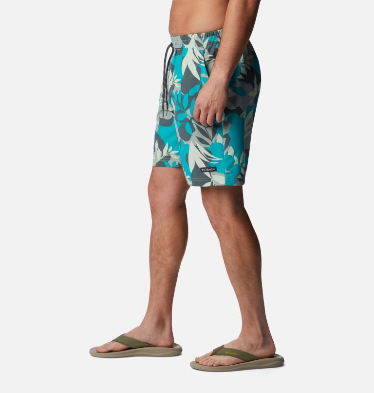 Men's Summertide Stretch Printed Shorts, Color: Ice Green Floriated, image 3