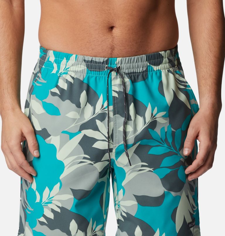 Men's Summertide Stretch Printed Shorts, Color: Ice Green Floriated, image 4