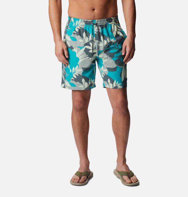 Thumbnail: Men's Summertide Stretch Printed Shorts, Color: Ice Green Floriated, image 1