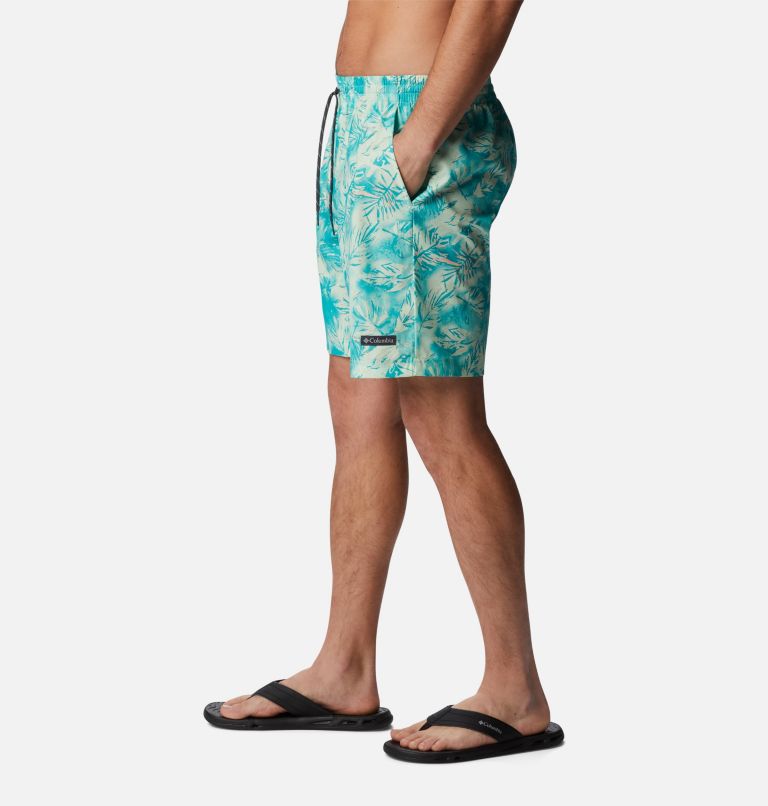 Men's Summertide Stretch Printed Shorts, Color: Ice Green Sketchy Paradise, image 3