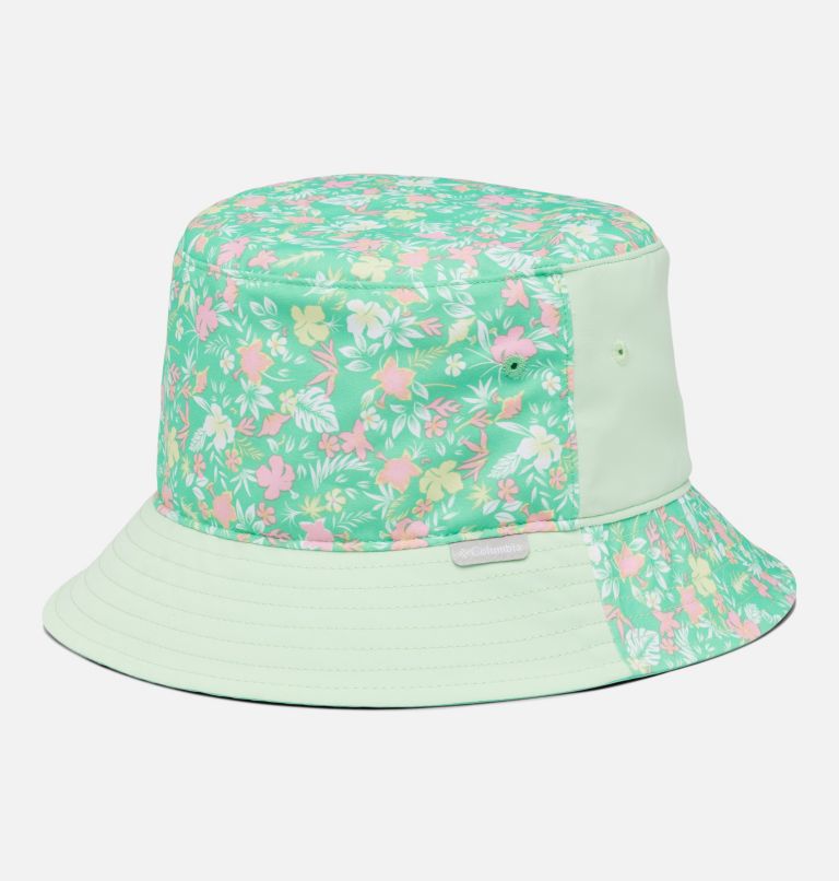 Thumbnail: Kids' Columbia Bucket Hat, Color: Light Jade Mini-Biscus, Key West, image 1