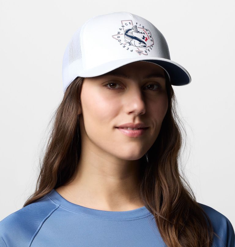 PFG Statetriot Mesh Ball Cap, Color: White, Collegiate Navy, PFG Pride Texas, image 4