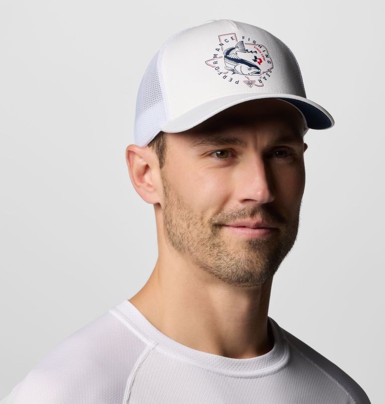 PFG Statetriot Mesh Ball Cap, Color: White, Collegiate Navy, PFG Pride Texas, image 2