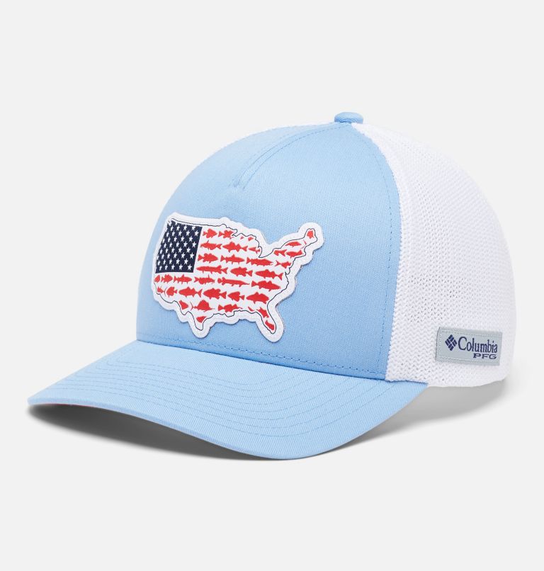 PFG Statetriot Mesh Ball Cap, Color: Agate Blue, Red Spark, USA Patch, image 1