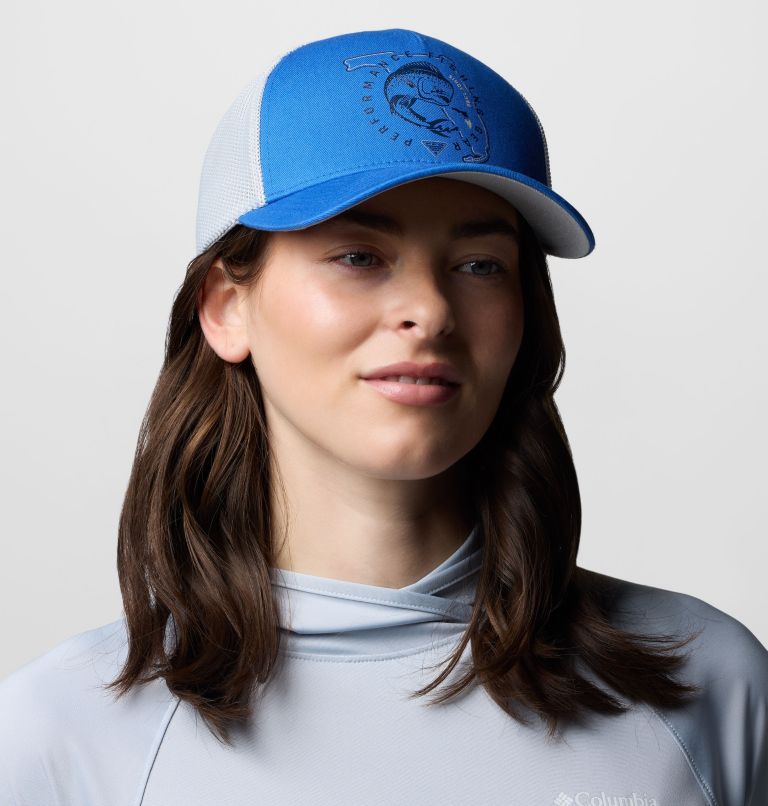 PFG Statetriot Mesh Ball Cap, Color: Vivid Blue, Cool Grey, PFG Pride Florida, image 4