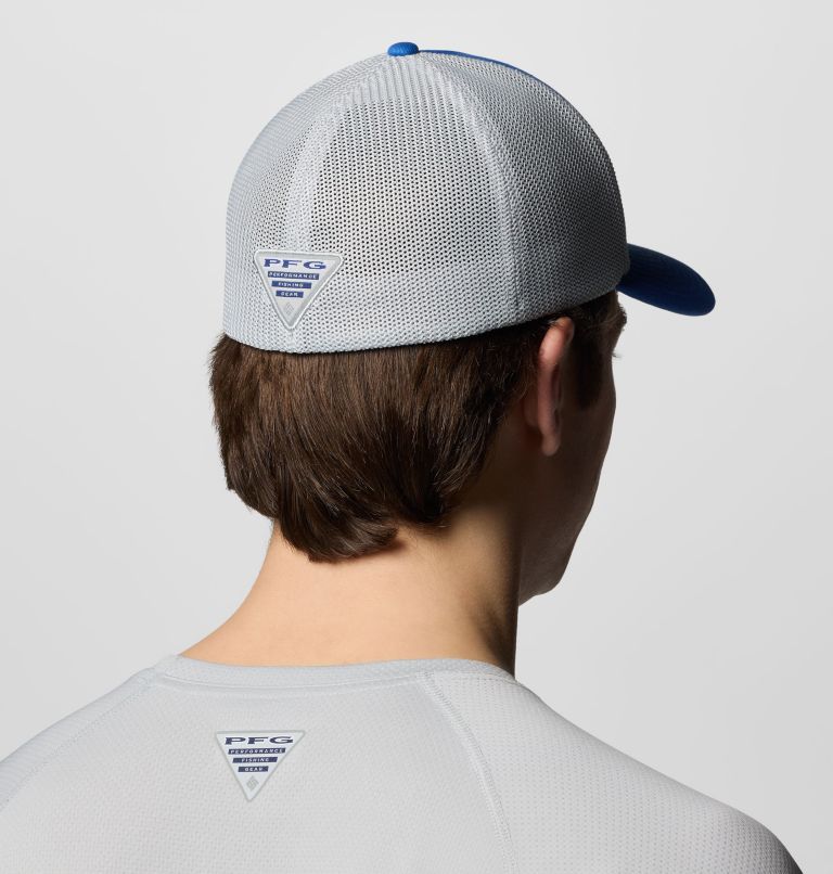 PFG Statetriot Mesh Ball Cap, Color: Vivid Blue, Cool Grey, PFG Pride Florida, image 3