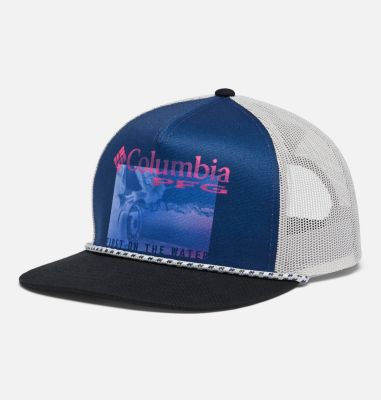 Tribe Black Circle Trucker Hat Mesh Back Snap Back Polyester/Nylon Adult - Red / White / Blue, Adult Unisex