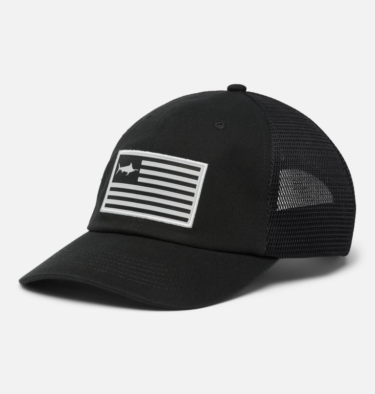 PFG Patch Dad Cap, Color: Black, Fish Star Flag, image 1