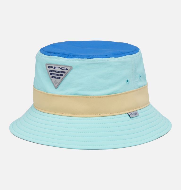 PFG Slack Tide Bucket Hat, Color: Gulf Stream, Vivid Blue, Cocoa Butter, image 1