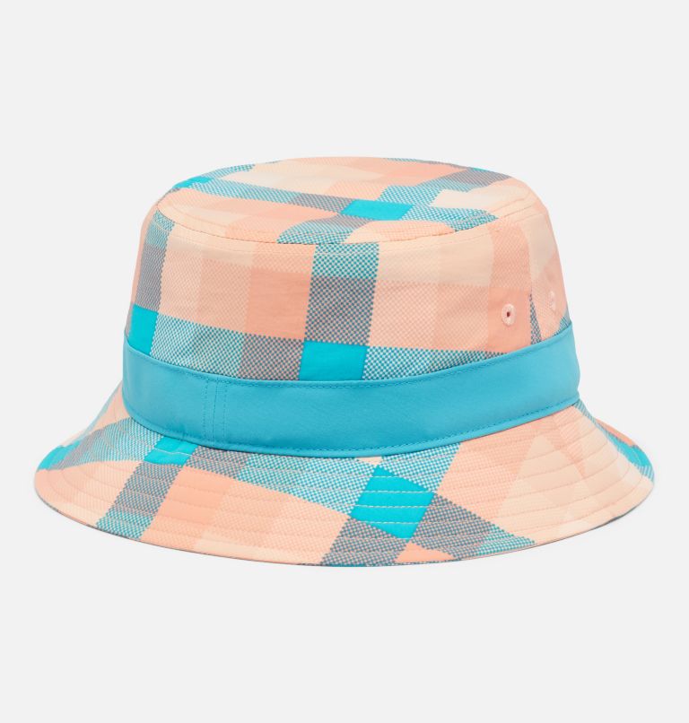 Thumbnail: PFG Slack Tide Bucket Hat, Color: Light Coral Mid Gingham, image 2