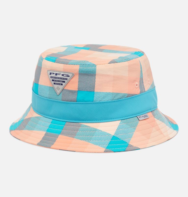 PFG Slack Tide Bucket Hat, Color: Light Coral Mid Gingham, image 1