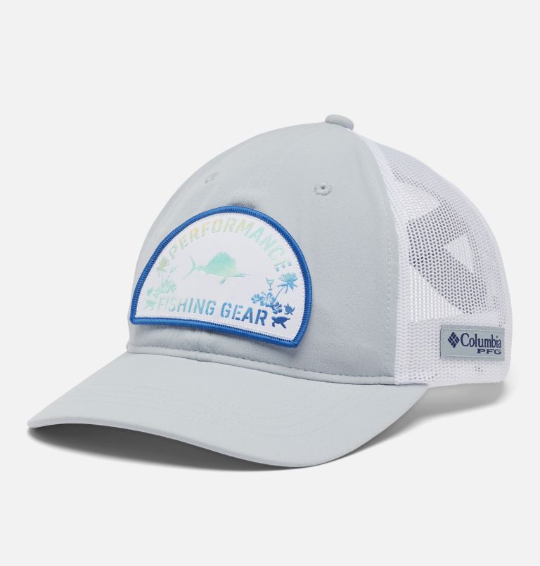 PFG Women's Ponytail Patch Snap Back | 031 | O/S, Color: Cirrus Grey, Fish Friends, image 1