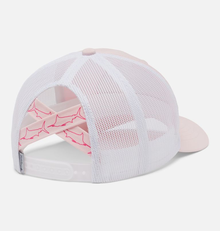 Thumbnail: PFG Women's Ponytail Patch Snap Back | 608 | O/S, Color: Satin Pink, Fish Friends, image 2