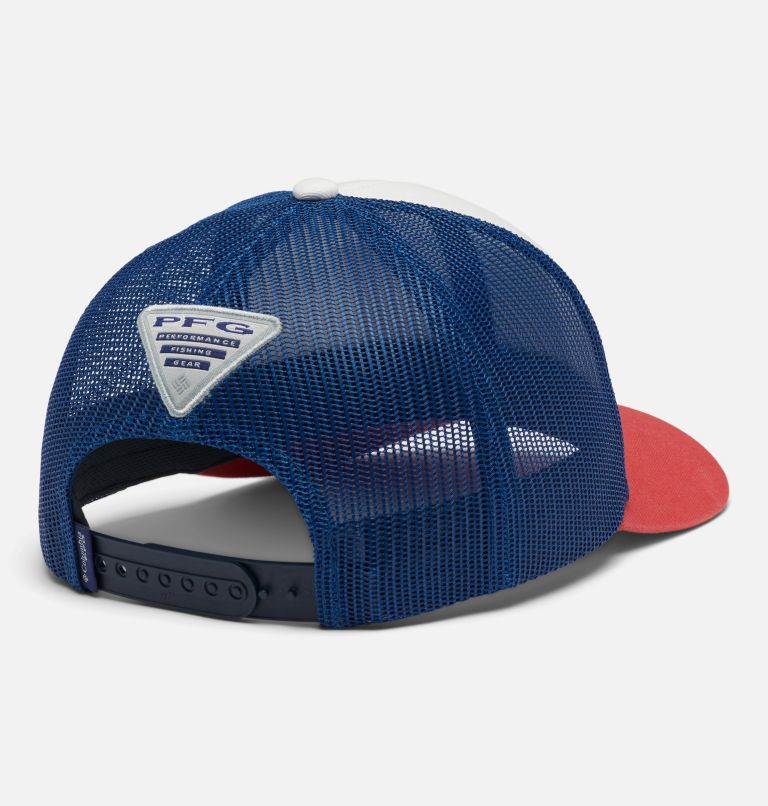 PFG Women's Fish Flag Snap Back | 100 | O/S, Color: White, Sunset Red, Carbon, Fish Flag, image 2