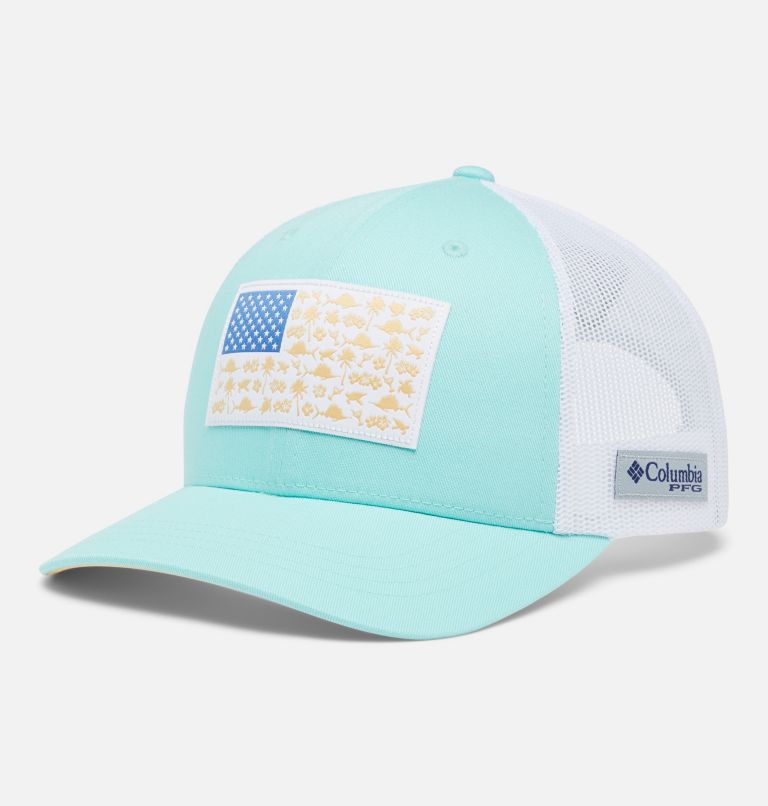 PFG Women's Fish Flag Snap Back | 499 | O/S, Color: Gulf Stream, Fish Friends Flag, image 1