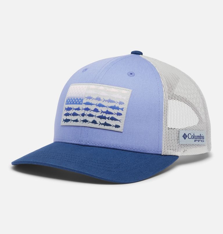 PFG Women's Fish Flag Snap Back | 543 | O/S, Color: Violet Sea, Cool Grey, Fish Flag, image 1