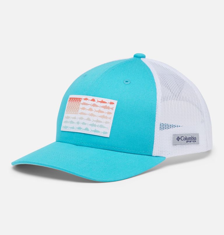 PFG Youth Fish Flag Snap Back | 443 | O/S, Color: Ocean Teal, White, image 1