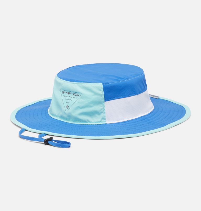 PFG Kids' Backcast Booney Hat, Color: Vivid Blue, Gulf Stream, image 2