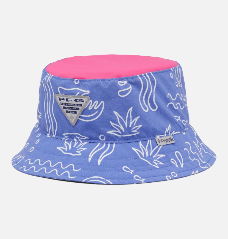 Kids' PFG Bucket Hat, Color: Violet Sea Marlin Shores, Ultra Pink, image 1