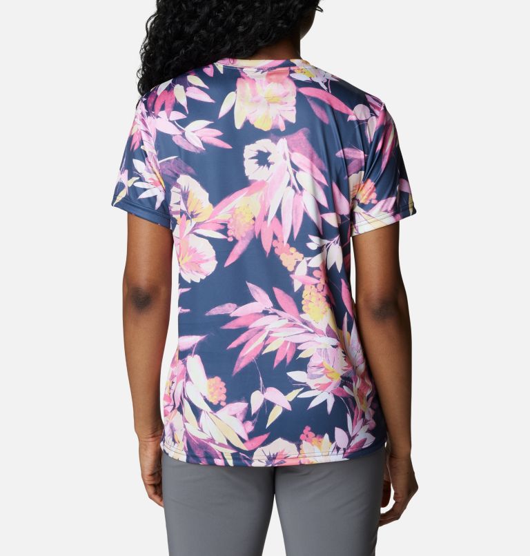 Women's Fork Stream T-Shirt, Color: Wild Geranium, Wisterian, image 2