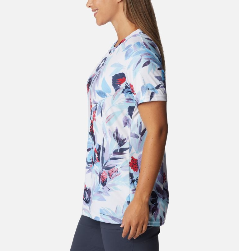 Women's Fork Stream Techical Printed T-Shirt, Color: Vista Blue, Wisterian, image 3