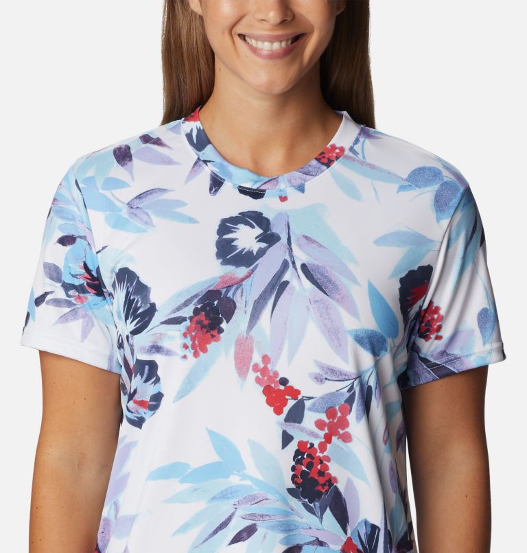 Thumbnail: Women's Fork Stream Techical Printed T-Shirt, Color: Vista Blue, Wisterian, image 4