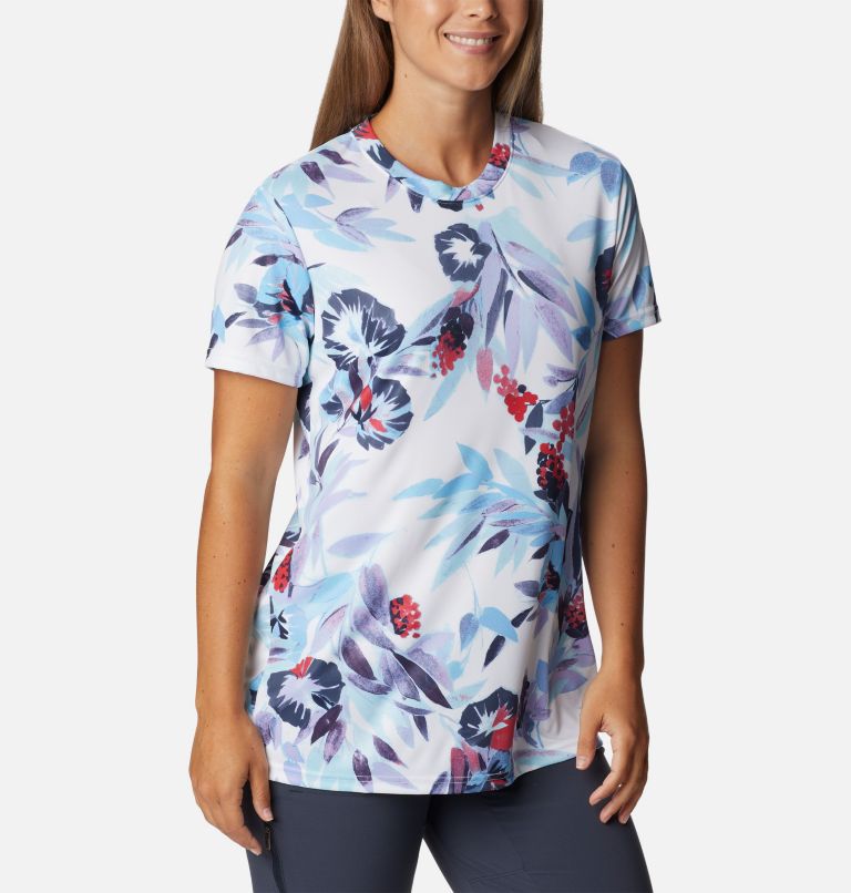 Thumbnail: Women's Fork Stream Techical Printed T-Shirt, Color: Vista Blue, Wisterian, image 5