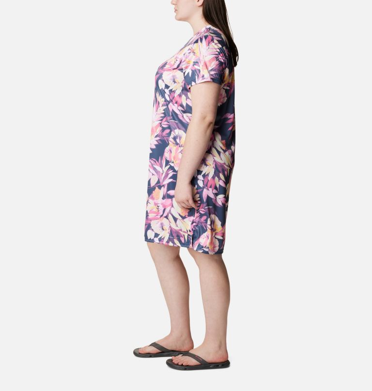 Women's Fork Stream Dress - Plus Size, Color: Wild Geranium, Wisterian, image 3