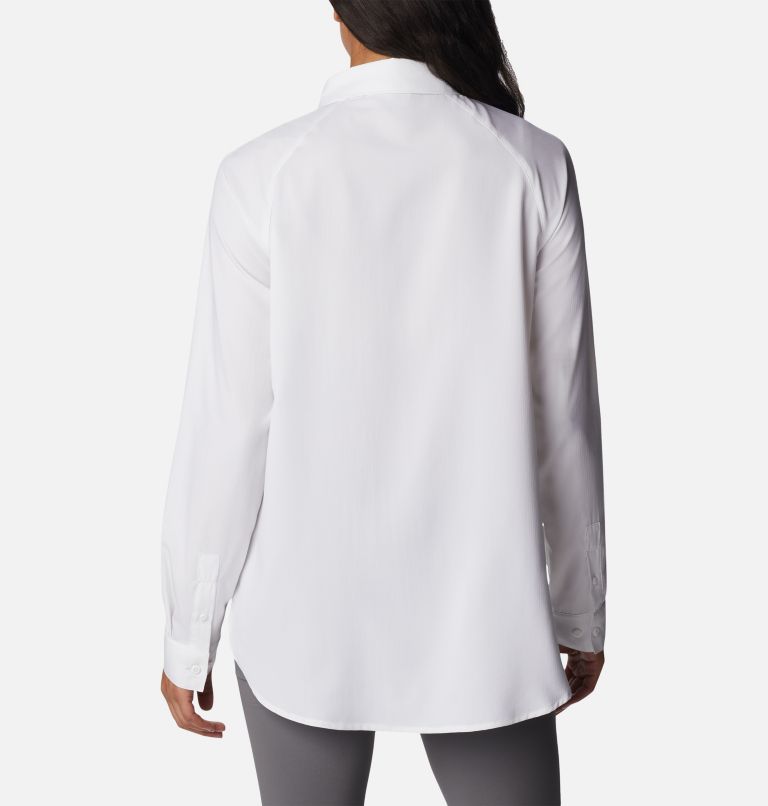 Columbia Women's Anytime Lite Long Sleeve Shirt, White, Large