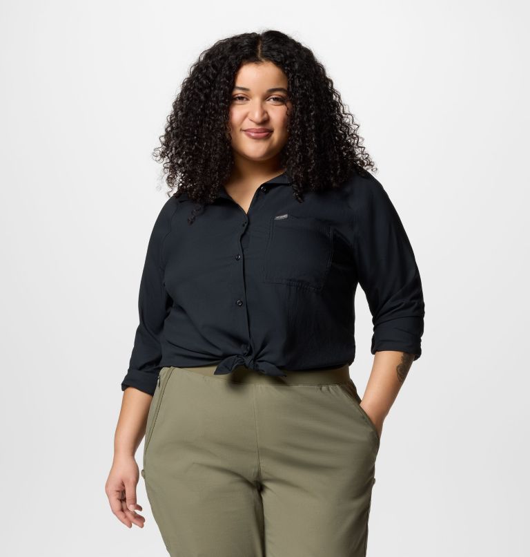 Women’s Anytime Lite Long Sleeve Shirt - Plus Size, Color: Black, image 5