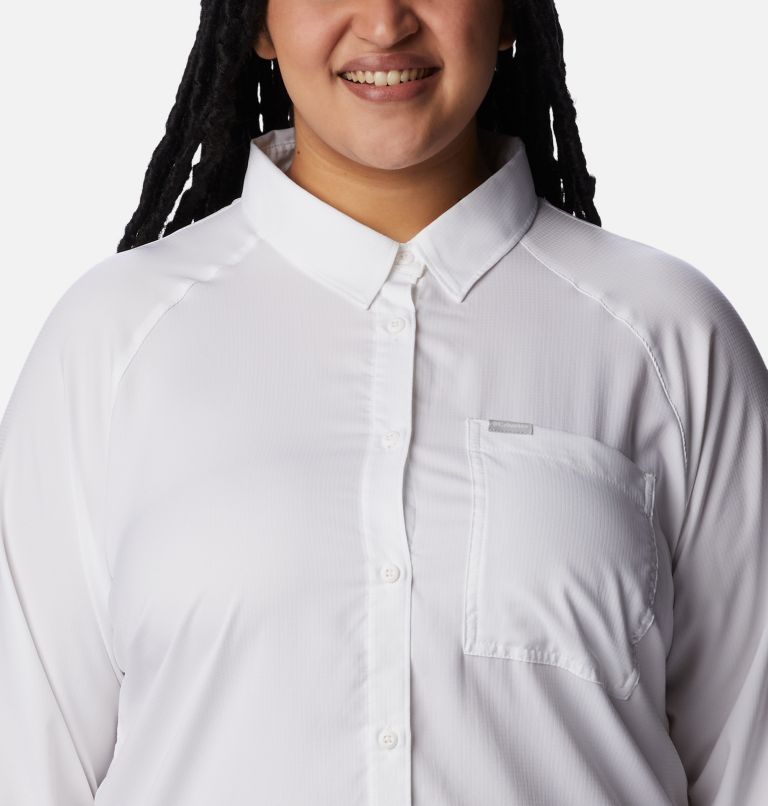 Women’s Anytime Lite Long Sleeve Shirt - Plus Size, Color: White, image 4