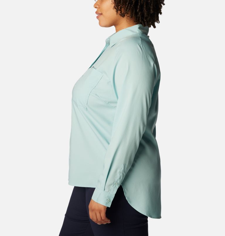 Women’s Anytime Lite Long Sleeve Shirt - Plus Size, Color: Aqua Haze, image 3