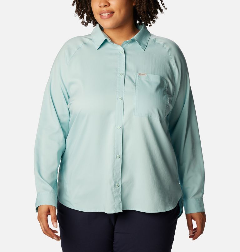 Women’s Anytime Lite Long Sleeve Shirt - Plus Size, Color: Aqua Haze, image 1
