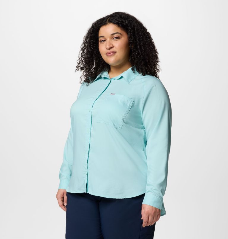 Women’s Anytime Lite Long Sleeve Shirt - Plus Size, Color: Spray, image 3