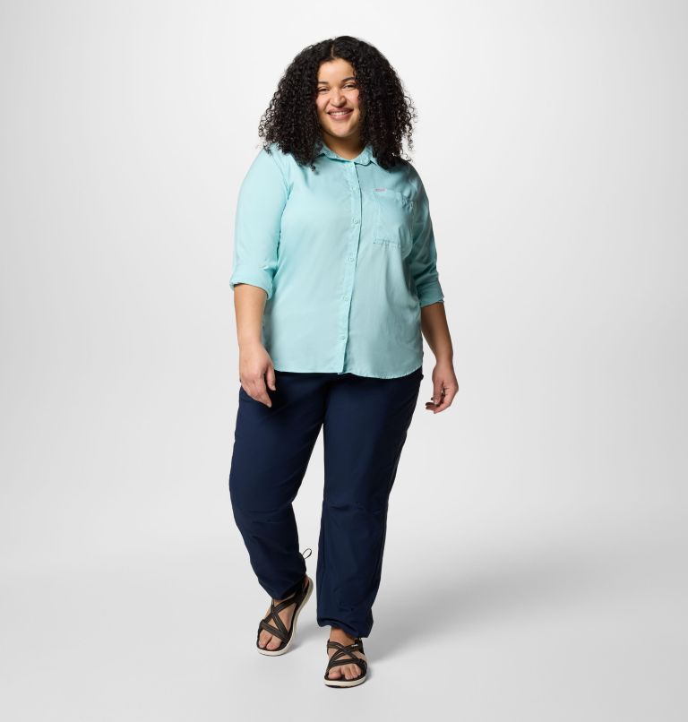 Women’s Anytime Lite Long Sleeve Shirt - Plus Size, Color: Spray, image 5