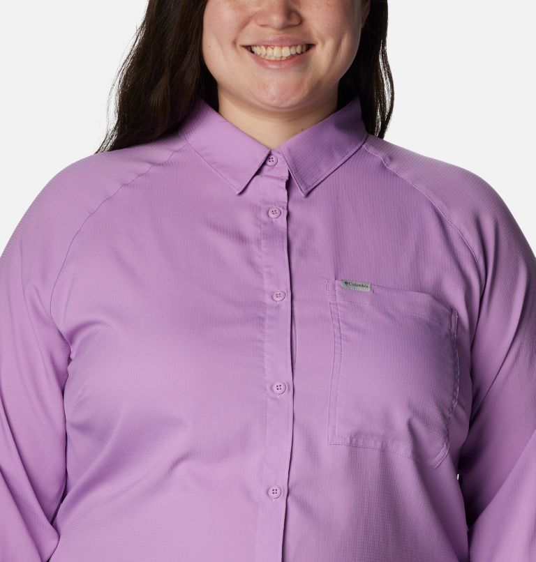 Thumbnail: Women’s Anytime Lite Long Sleeve Shirt - Plus Size, Color: Gumdrop, image 4