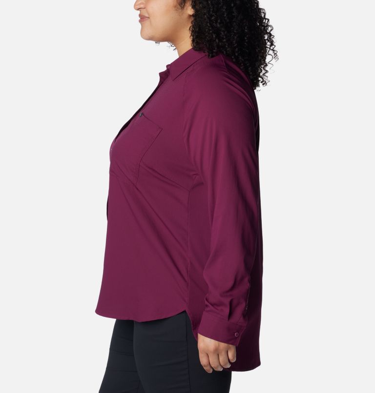 Thumbnail: Women’s Anytime Lite Long Sleeve Shirt - Plus Size, Color: Marionberry, image 3