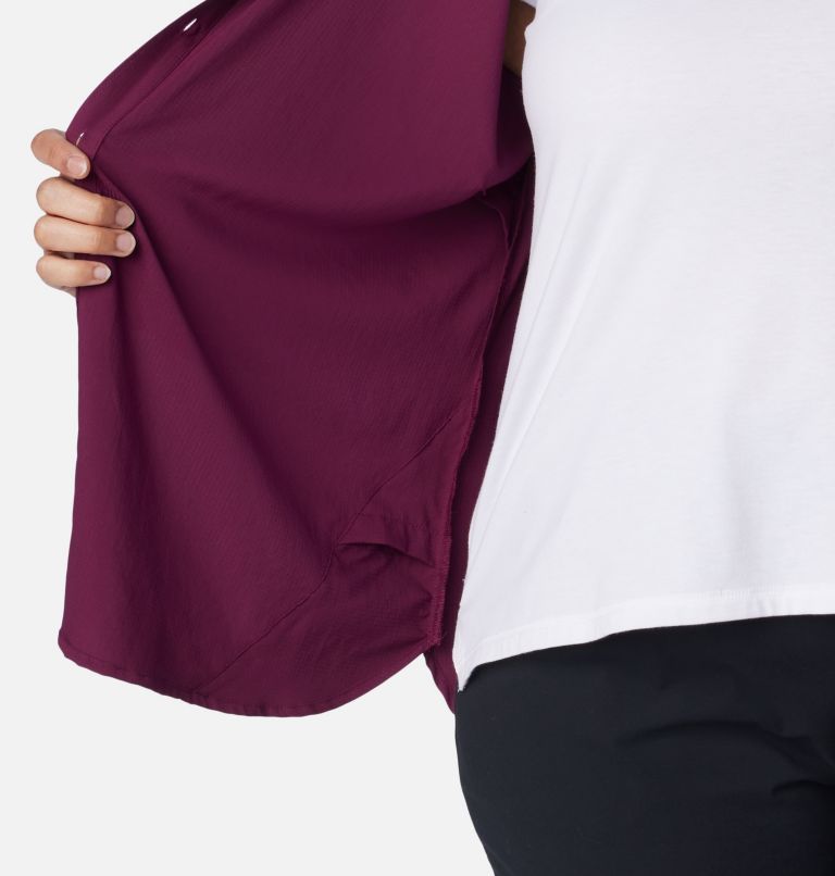 Women’s Anytime Lite Long Sleeve Shirt - Plus Size, Color: Marionberry, image 5