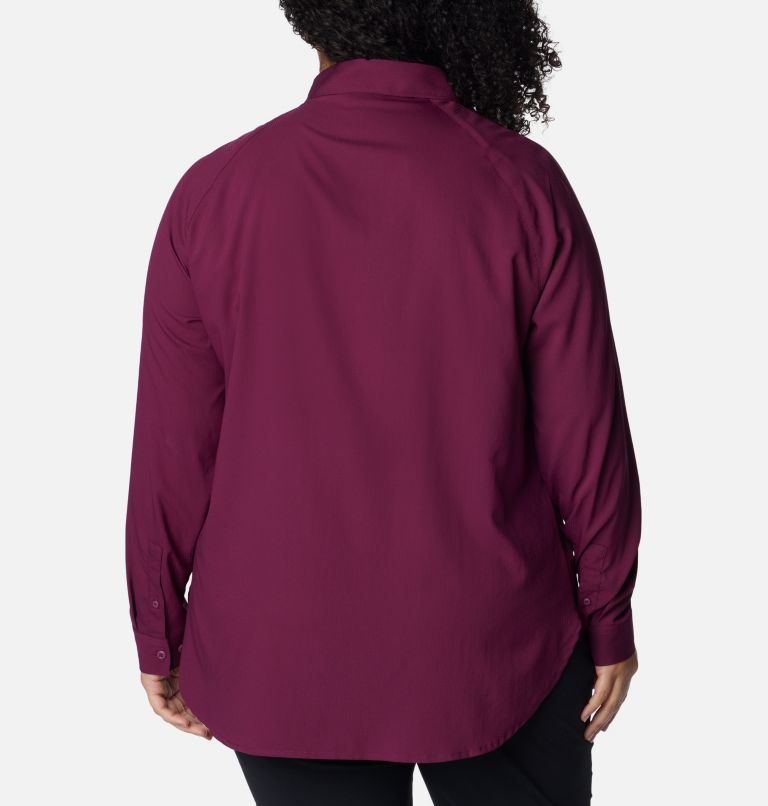 Women’s Anytime Lite Long Sleeve Shirt - Plus Size, Color: Marionberry, image 2