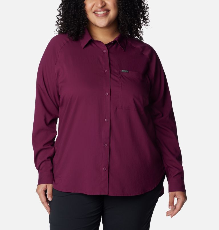 Women’s Anytime Lite Long Sleeve Shirt - Plus Size, Color: Marionberry, image 1