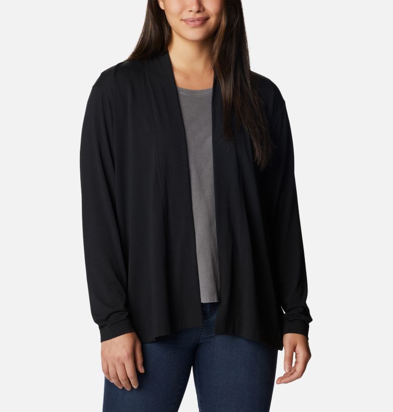Thumbnail: Women's Anytime Knit Layering Long Sleeve Shirt, Color: Black, image 1