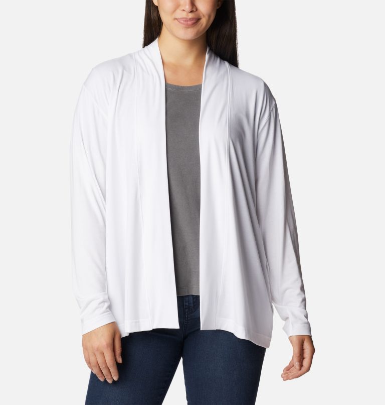 Women's Anytime Knit Layering Long Sleeve Shirt, Color: White, image 1